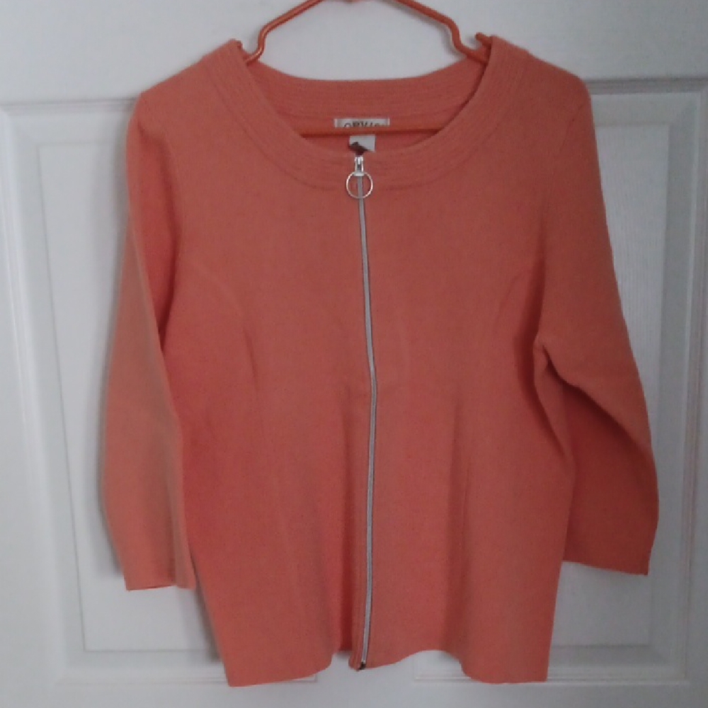 Orange Zip-Up Sweater